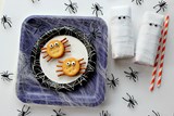 Halloween Kids Snack: Peanut Butter Spiders and Mummy Milk