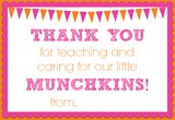 Dunkin' Donuts: Thank You for Teaching Our Munchkins - Free Printable Teacher Tag
